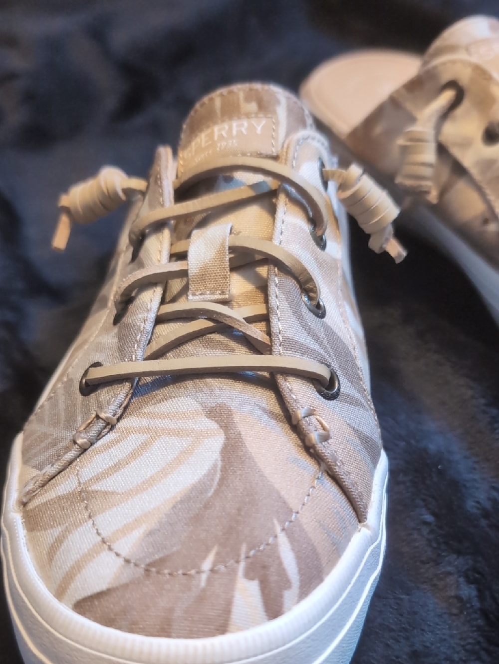 Sperry Neutral Camo Canvas Slip-On Mule